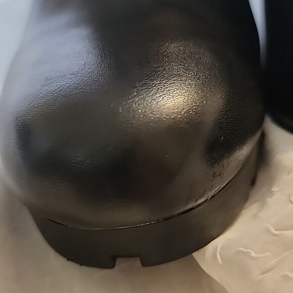 BAR III TALL LEATHER HEEL ZIPPER BLACK MOTO STYLE WOMANS SIZE 10.0 - Picture 4 of 16